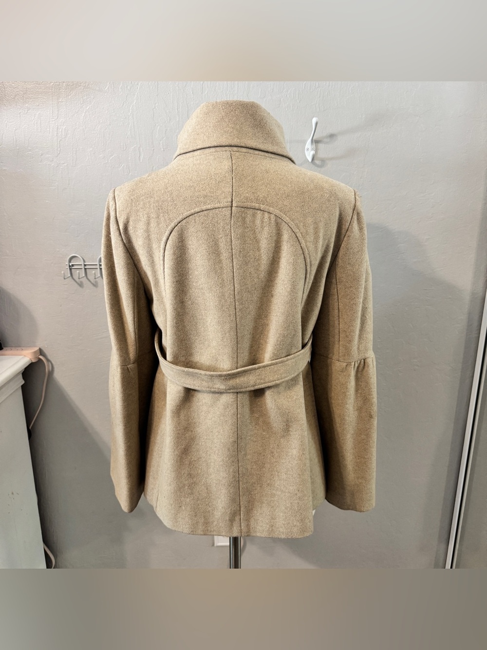 Loft Cream Peacoat with Funnel Collar - Picture 4 of 7